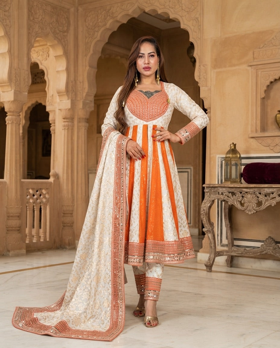 Orange Anarkali Main image