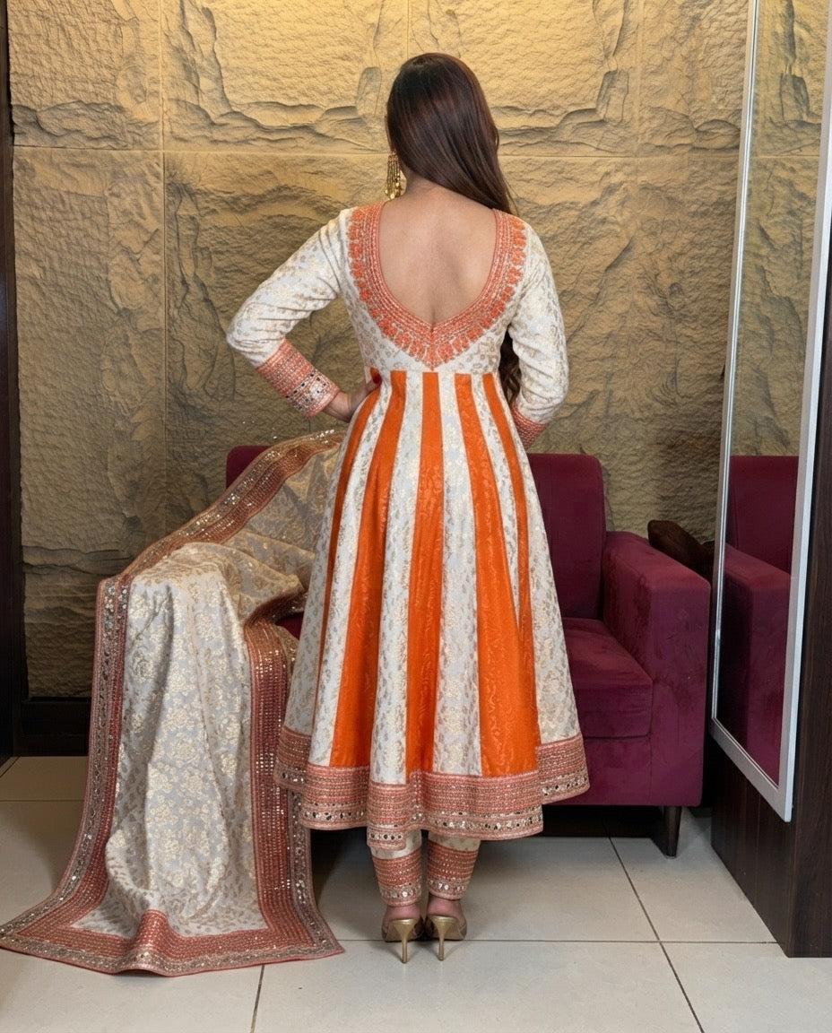 Orange Anarkali Secondary image