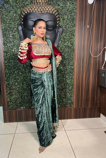 Velvet saree