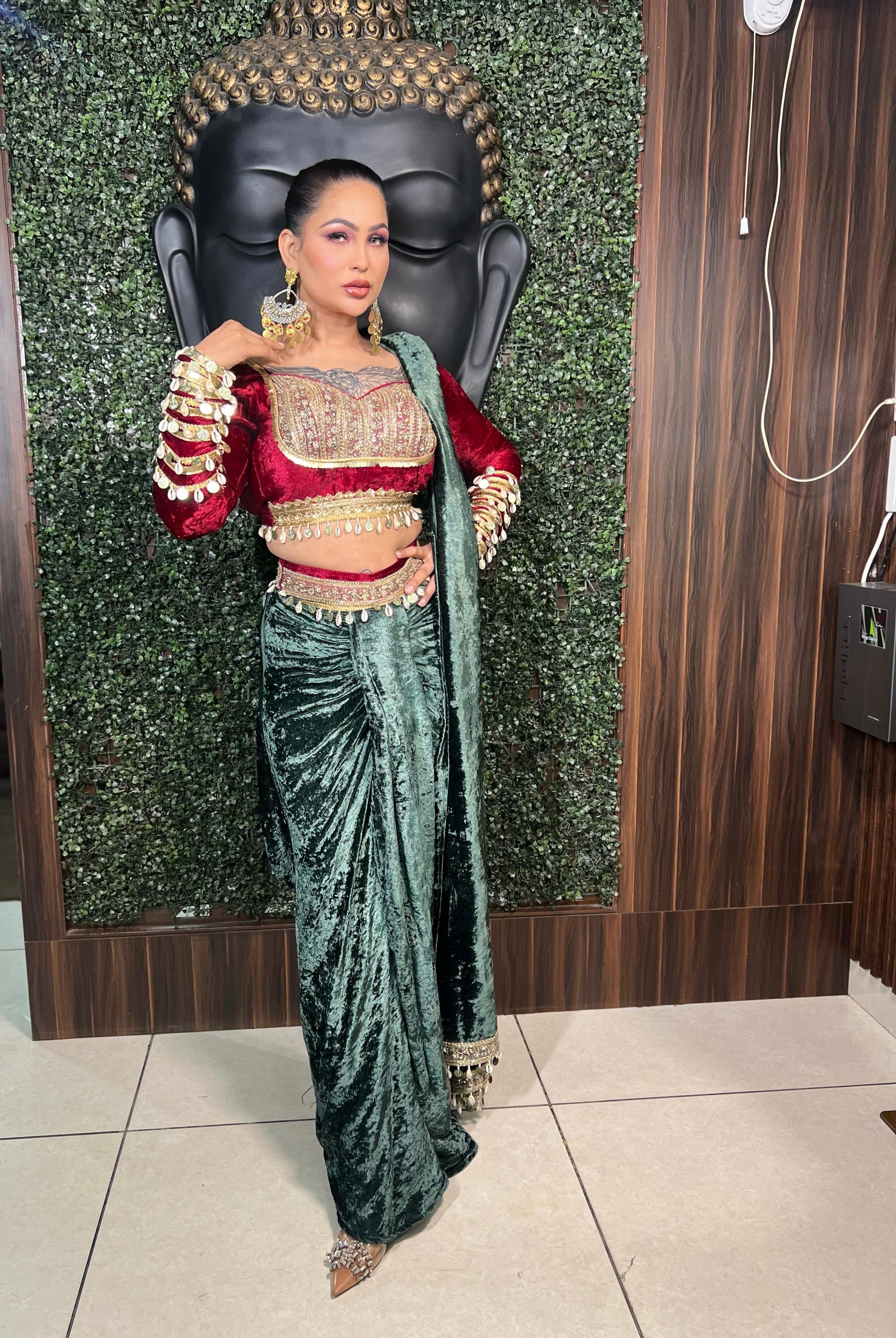 Velvet saree