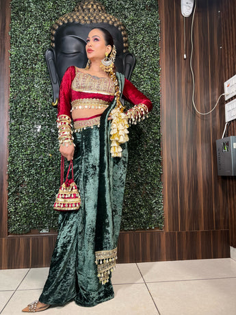 Velvet saree