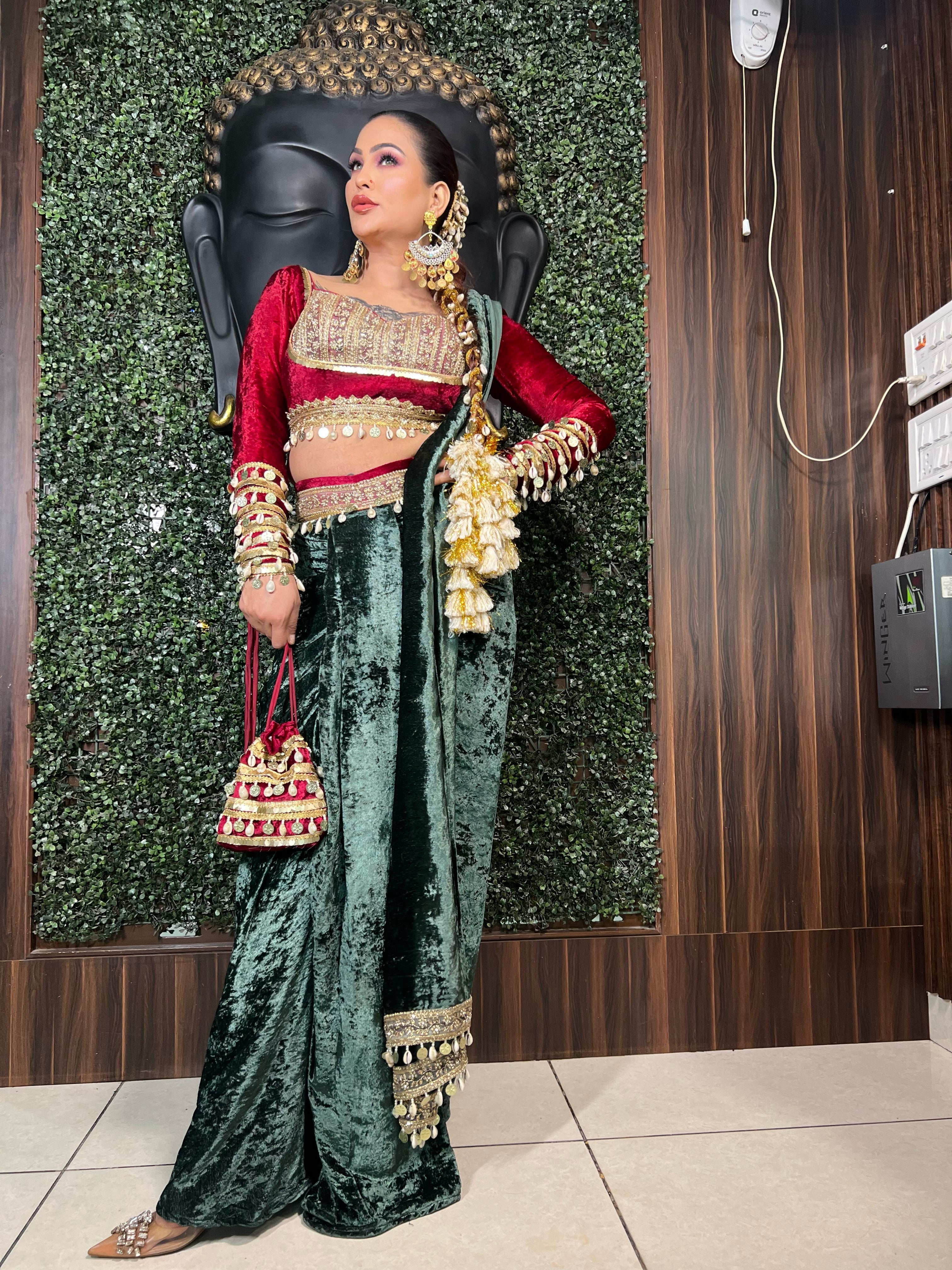 Velvet saree
