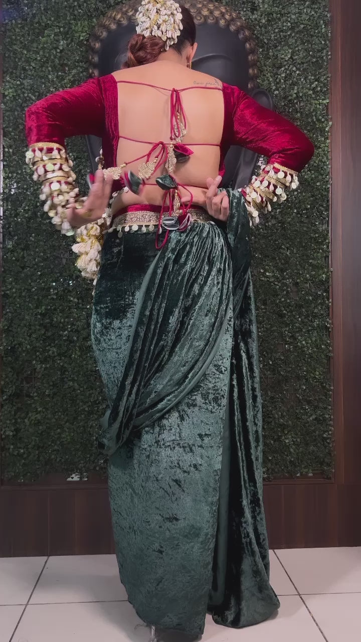 Velvet saree Main image